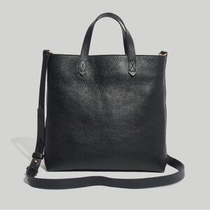 Madewell The Zip-Top Transport Crossbody - Black Genuine Leather Everyday Bag